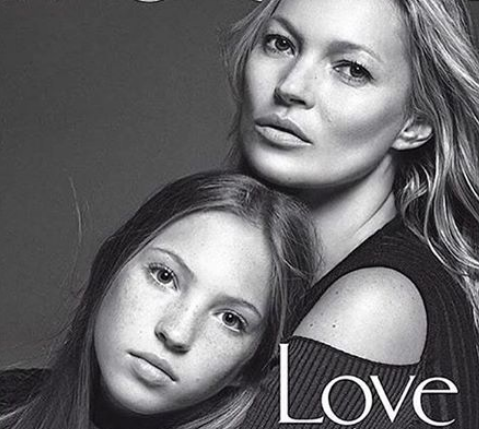Кейт Мосс снялась вместе с дочерью для модного журнала