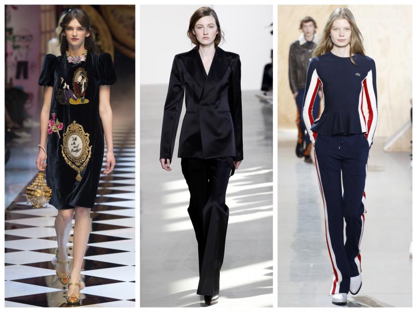 Слева направо: Dolce&Gabbana, Calvin Klein Collection, Lacoste, фото: REX/Shutterstock